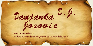 Damjanka Josović vizit kartica